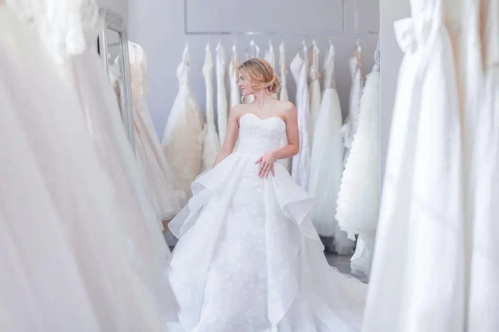 Beautiful bride in wedding dress