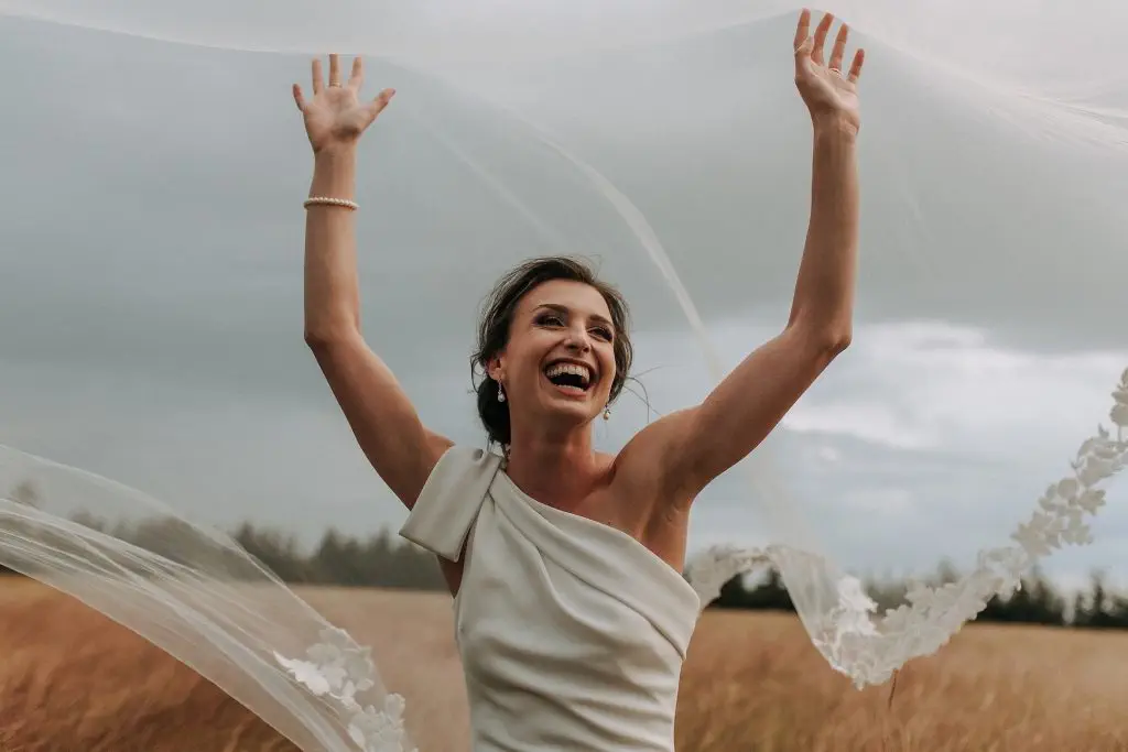 Overjoyed bride