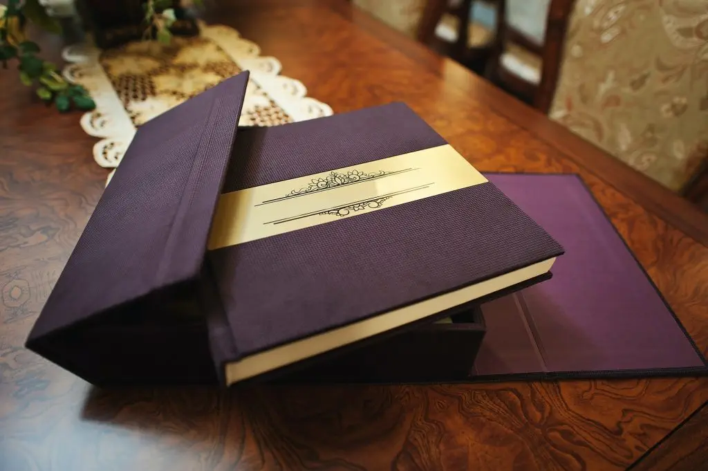 textile vintage wedding photo book album