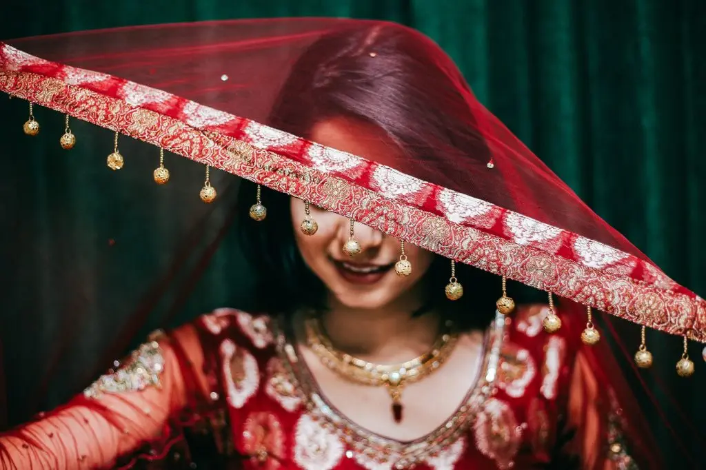 Bride smile with make up on