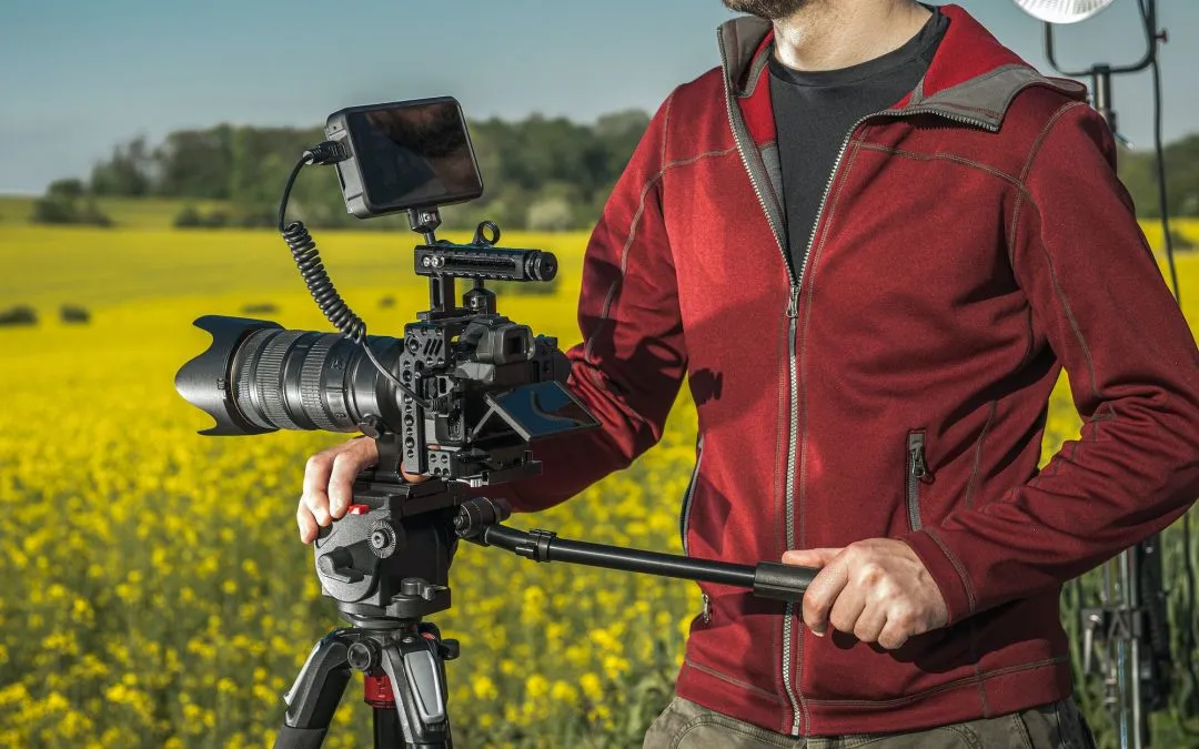 Videographer Operator with Professional Digital Camera