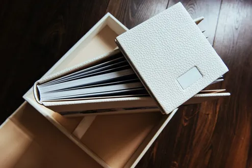 natural leather classic wedding photobook and album